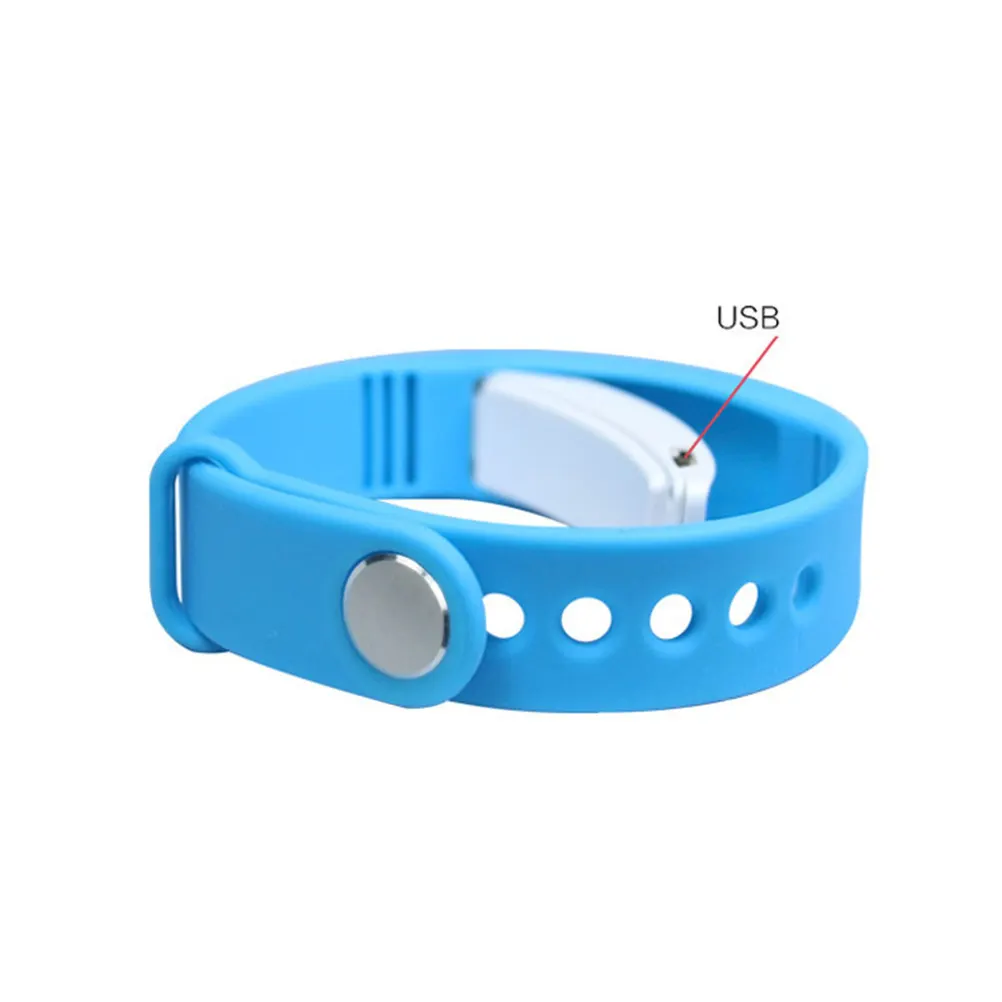 Blue Smart Wristband LED Screen Silica Gel Pedometer Sleep Monitor Real-Time Temperature Vibration Alarm Outdoor Sports