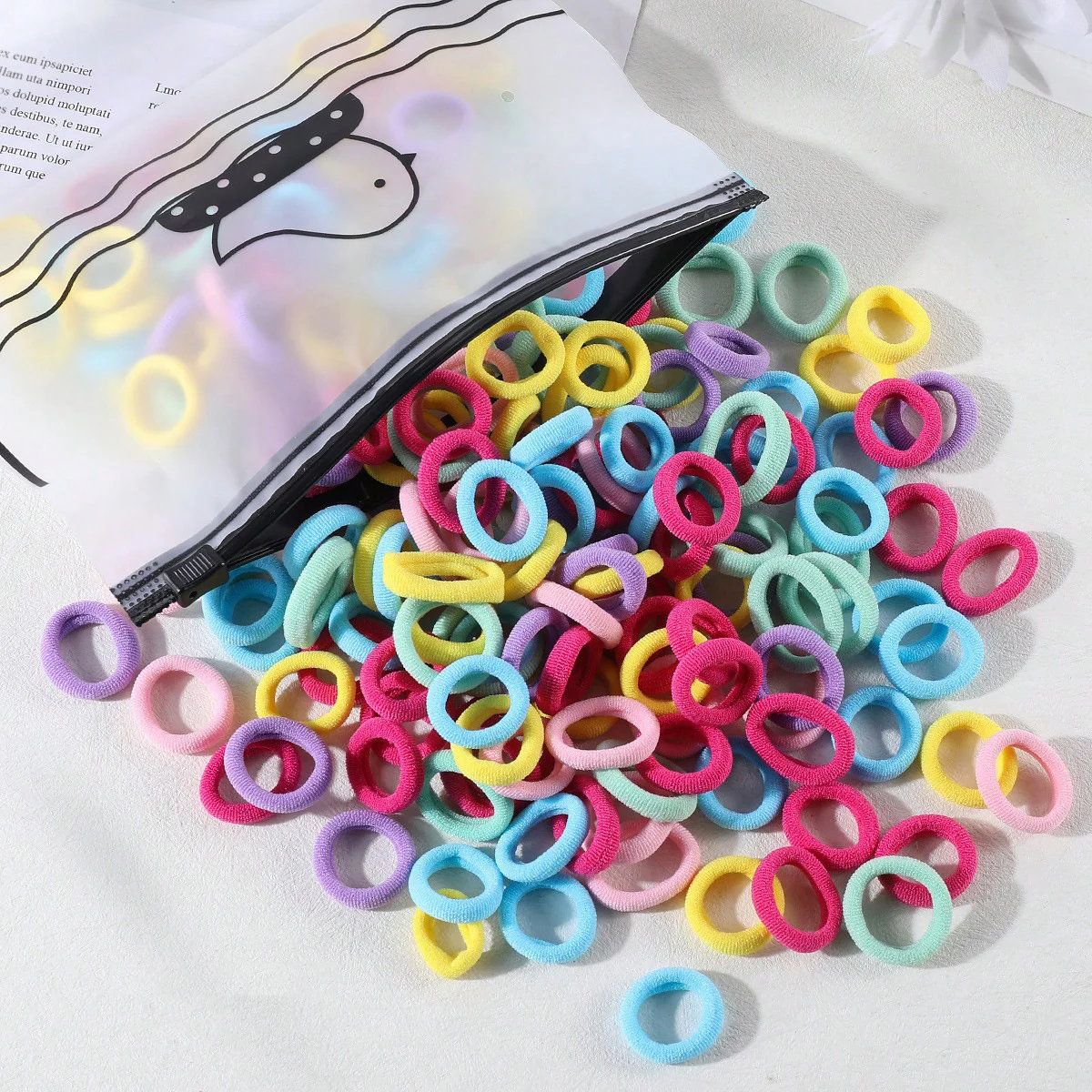 Elastic Hair Bands for Children, Elastic Band for Girls, Sweet Scrunchie, Laços de cabelo, Baby Headband, Kids Hair Accessories, 100 pcs, 300pcs