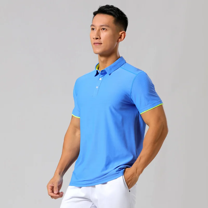 Men Quick Dry Short Sleeve Gym Running Golf Tennis Training T-Shirt Training Exercise Sport Badminton Shirt Tops Lightweight Tee