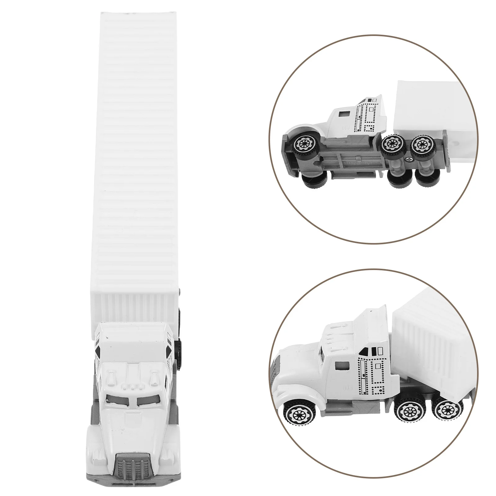 

Alloy Container Truck 19.5Cm Semi Truck Play Vehicle For Kids Diecast With Steering Function Durable Metal Construction Vehicle