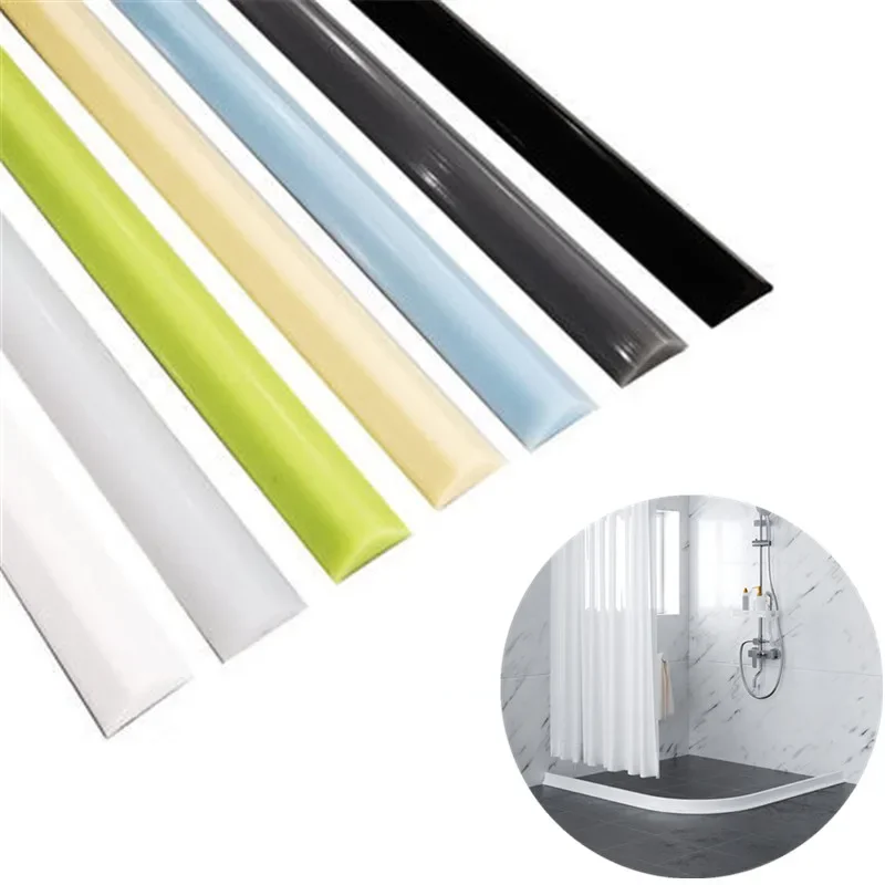 50-100CM Silicone Bathroom Water stopper Blocker Strip Self-adhesive Floor Retaining Door Bar Dry And Wet Separation Sealing