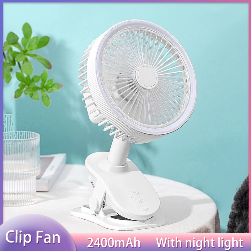 Xiaomi Mijia Electric Clip Fan Lazy Portable Air Cool Conditioning  Desk Mini Oscillating Fan with Night Light for Home Office