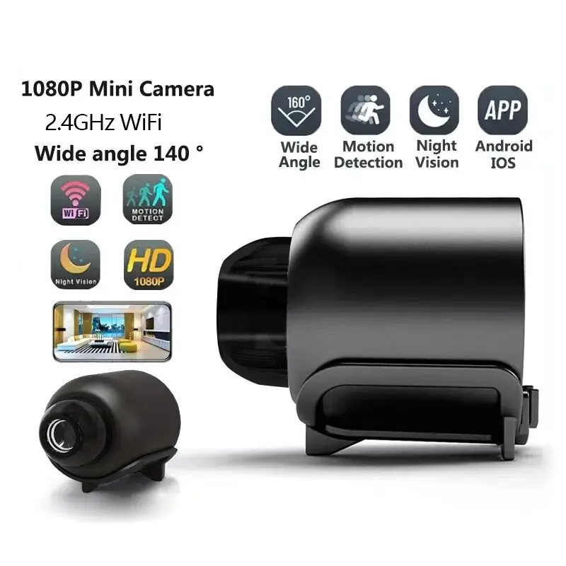 New X5Mini Night Vision 1080P Wireless Surveillance Camera Lightweight Clear Portable Motion Detection Premium Quality