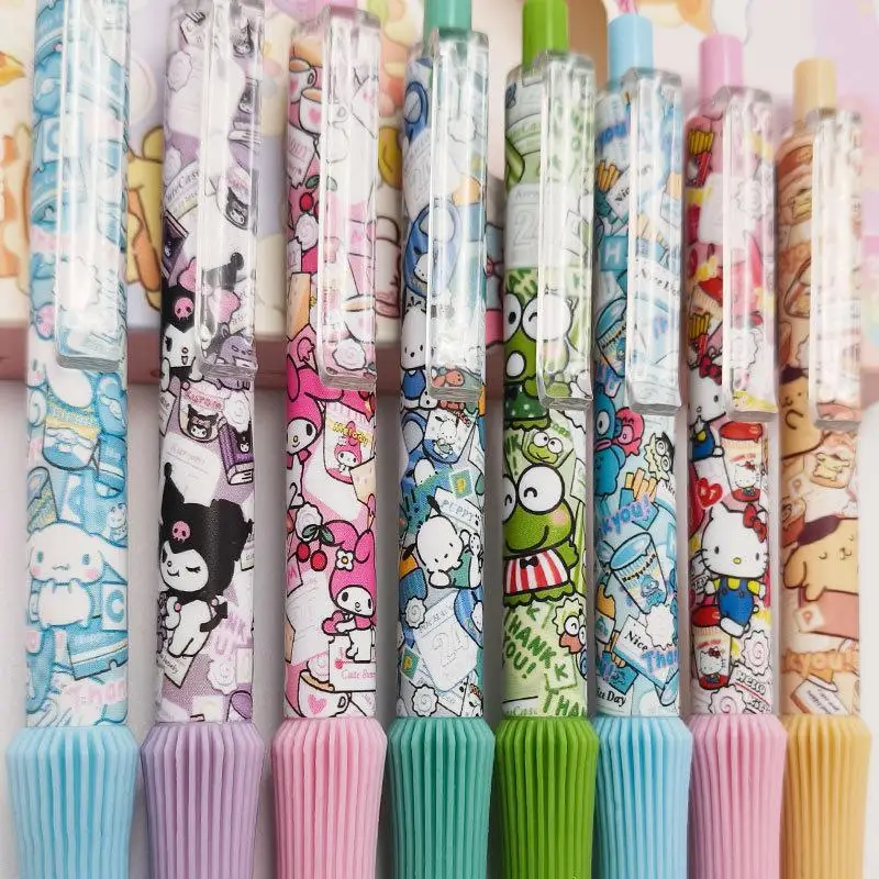 8 قطعة لطيف الكرتون سانريو مرحبا كيتي Kuromi جل أقلام Kawaii لينة قبضة مجموعة أقلام التجفيف السريع مكتب اللوازم المدرسية القرطاسية #1