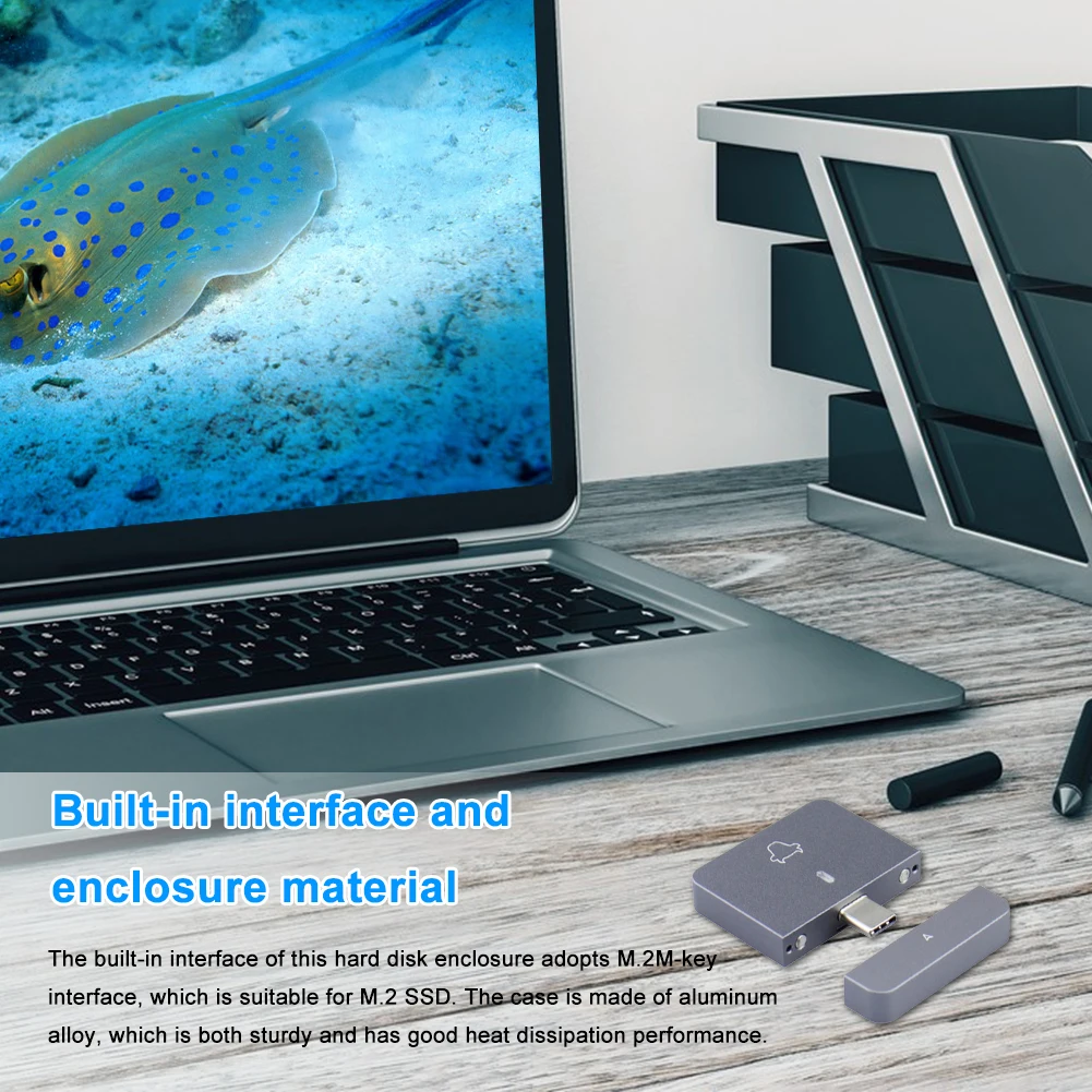 

Корпус жесткого диска M.2 NVMe 2230 USB3.2 Gen2 для мобильного твердотельного диска Plug and Play Корпус SSD из алюминиевого сплава для M2 2230