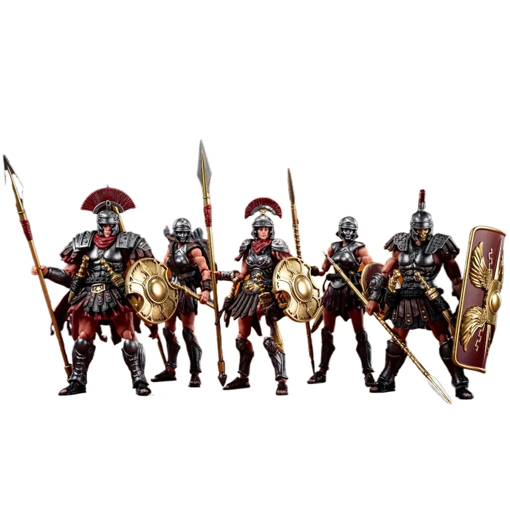 Joytoy Antikes römisches zehntes Legion-Sammlerstück, 5-Personen-Actionfiguren-Set, mobiles Soldatenmodell im Maßstab 1:18, Spielzeug für Erwachsene
