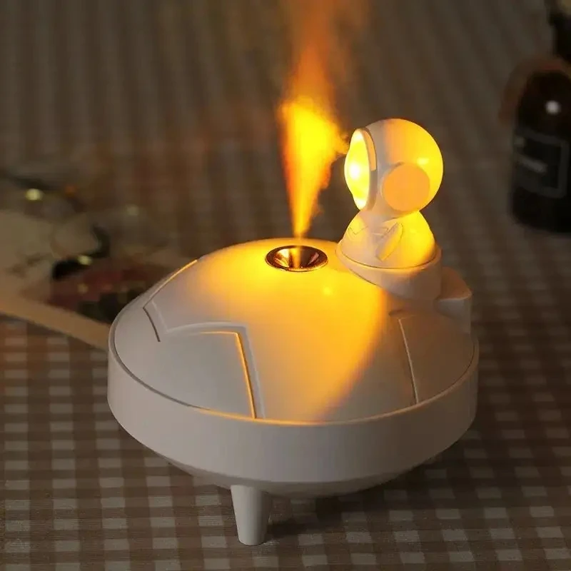 Humidificador de astronauta, adornos para el hogar, luz de atardecer, rehidratación, pulverizador de carga USB