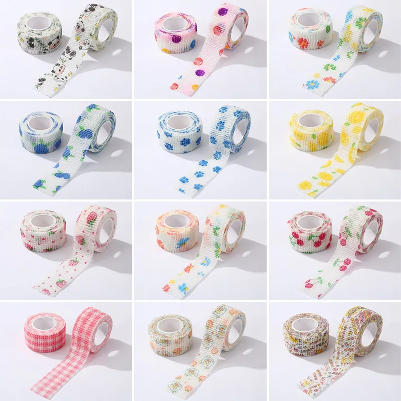 Cute Cartoon Non‑Woven Self‑Adhesive Finger Bandage High‑Aesthetic Elastic Finger Wrap Anti‑Wear Protective Tape for Students