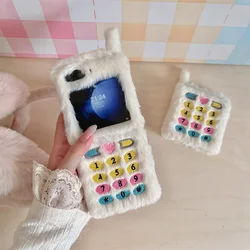 Fashion Mobile Phone Fluffy Fur Case for Samsung Galaxy Flip 7/6/5/4/3 Soft Warm Telephone Cover for Samsung S25 Ultra/S23 Plus