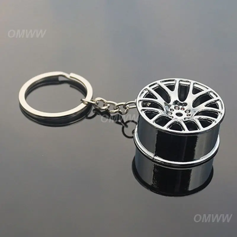 Creative Wheel Rim Keychain Men Metal Car Key Pendant Mini Hammer Wrench Tool Keychain Car Speed Gear Head Key Chains