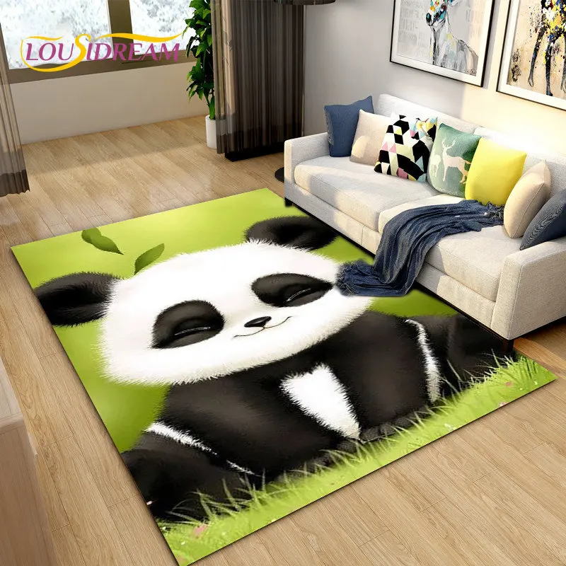 

3D Cartoon Cute Panda Area Rug,Carpet Rug for Living Room Children's Room Decoration,Kid Play Crawl Soft Non-slip Floor Mat Gift