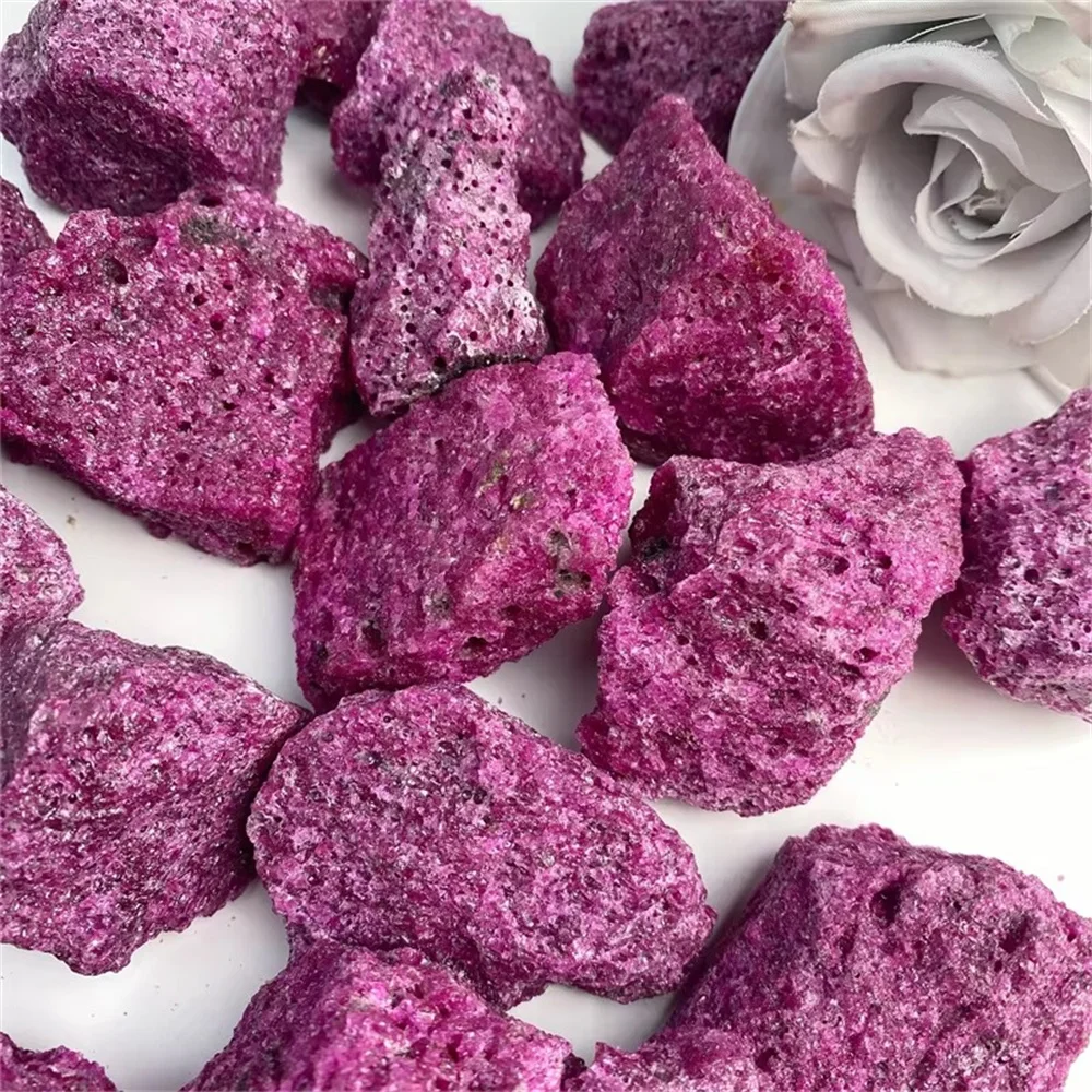 Natural Rare Mineral Energy Crystal Healing Stone Rose Red Honey Comb Ruby Raw Stone for Home Decorate