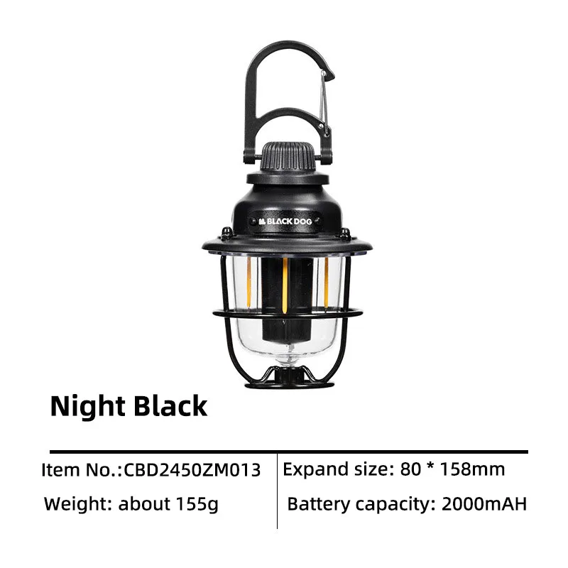 Black Dog Outdoor Vintage Camping Lights Extra Long Life Lighting Tent Lights Multi-function Emergency Lights Ambient Lights