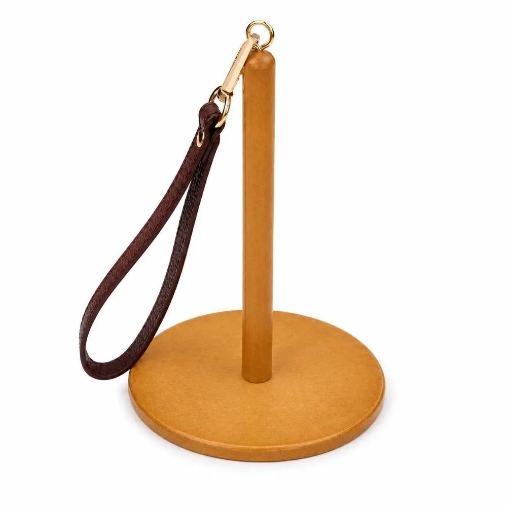 Wooden Yarn Holder Detachable Strap Rotatable Yarn Spool Holder Anti-Tangle Wrist Strap Yarn Ball Winder Stand DIY Sewing Use