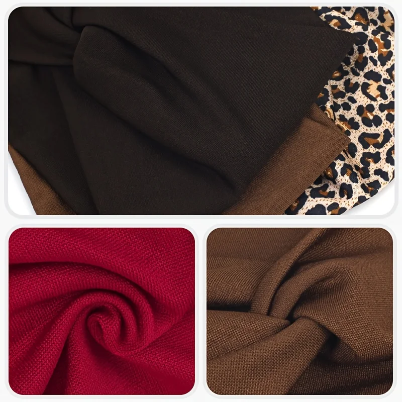 3 Pack Women’s Stretchy Non-Slip Sweat-Absorbing Yoga Headbands, Breathable Leopard Print Sports Headscarves for Running Fitness