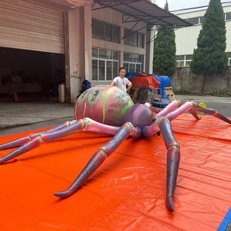 

Halloween Decor Inflatable Spider Art for Outdoor Building Wall Hanging