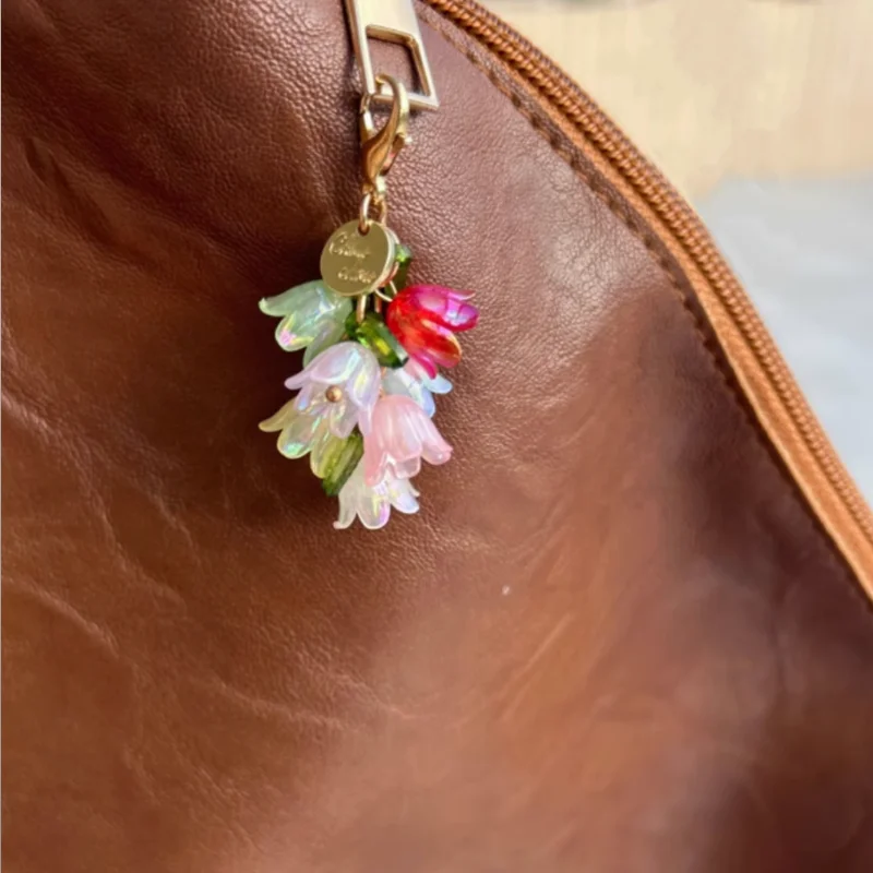 Keychain Bag Pendant Lily Flowers Colorful Pendant For Man Or Woman Gift