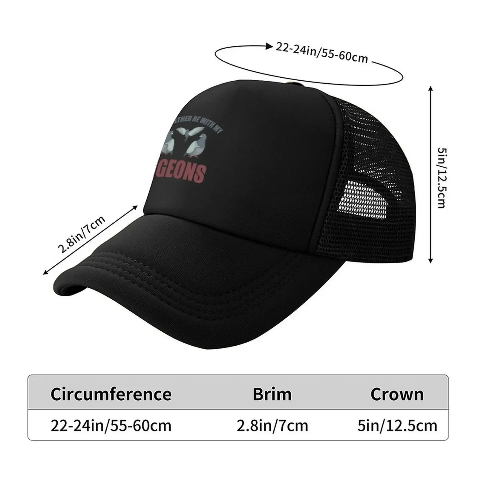 2026 I'd rather be with my pigeons - vintage design, for pigeon fanciers/lovers Baseball Cap winter hats for men Women Hats Men'
