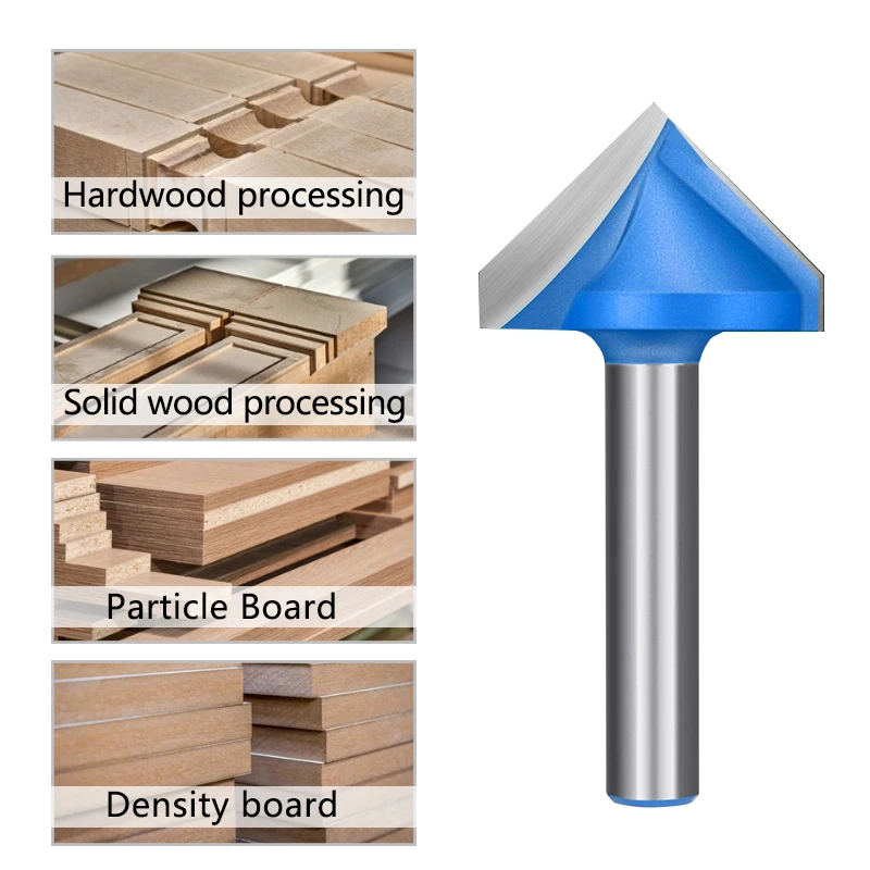 6 mm V-förmiger CNC-Holzfräser 60 90 120 150 Grad 3D-Hartmetall-Gravierfräser für Holzbearbeitung, Schlitzfräser – Detail 3