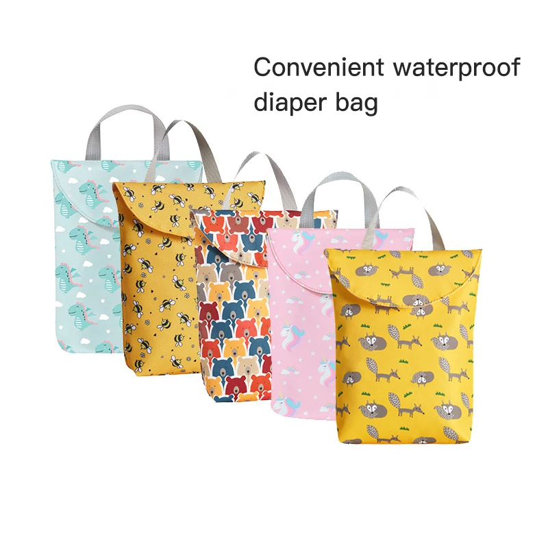 Multifunctional Baby Diaper Caddy Organizer Reusable Waterproof Fashion Prints Wet/Dry Bag Mummy Storage Bag Travel Nappy Bag