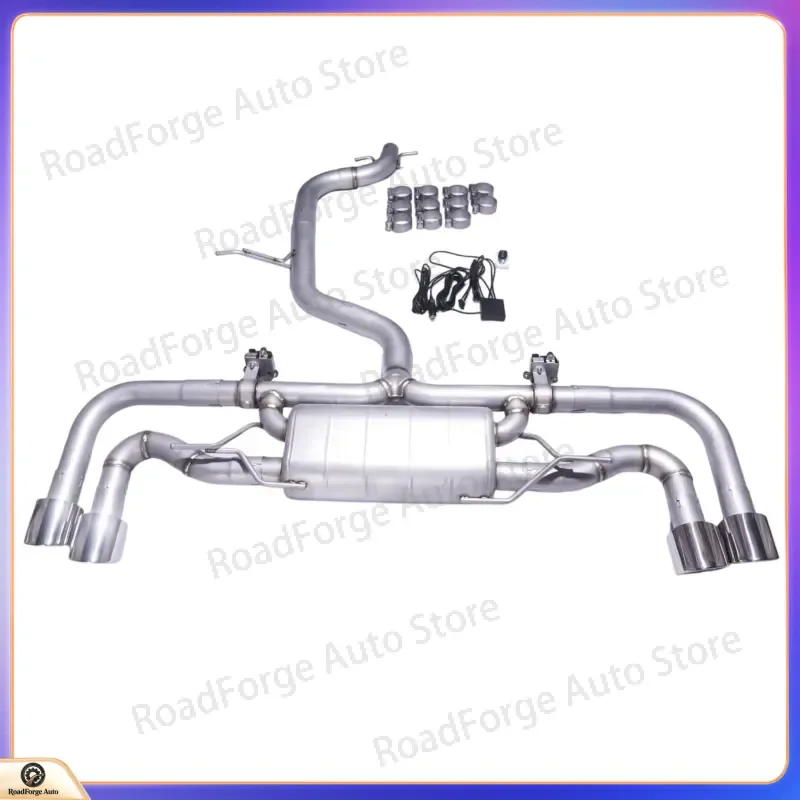 for GFC Exhaust Catback System for 2007 TT MK2 2.0T 2WD Stainless Steel High Performance with 101 Quad Outlet Tip