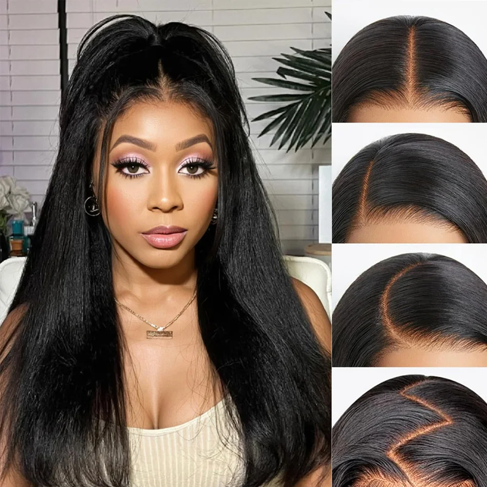 Straight 13X6 Hd Lace Front Human Hair Wig 100% Human Hair Quality 220 Density 40 Inch Wig For Women Pre Plucked Brazilian Wigs