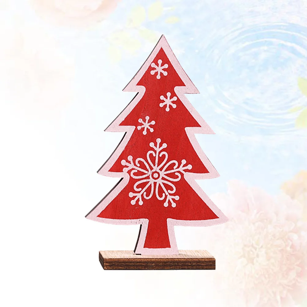 

Red Mini Wooden Christmas Tree Xmas Party Decoration Desktop Table Ornament Eco Friendly Material Fine Workmanship