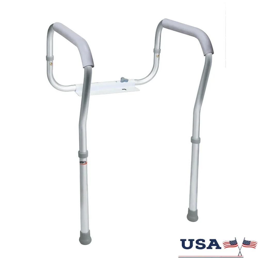 

Защитная рама для унитаза Регулируемая высота Ширина Нескользящие ручки Вместимость 300 фунтов Мягкие поручни Установка Поддержка оборудования