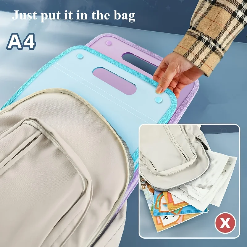 Handheld Plastic Accordion File Folder Student Universal Large Capacity Multi-layer Test Paper Storage Bag Organizer