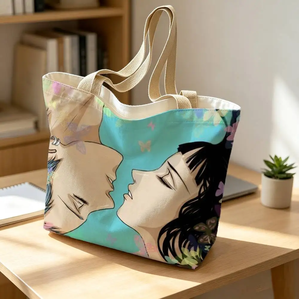 Anime P-Paradise Kiss Canvas Tote Bag Spacious Shoulder Bag with Zipper Closure and Classic for Work