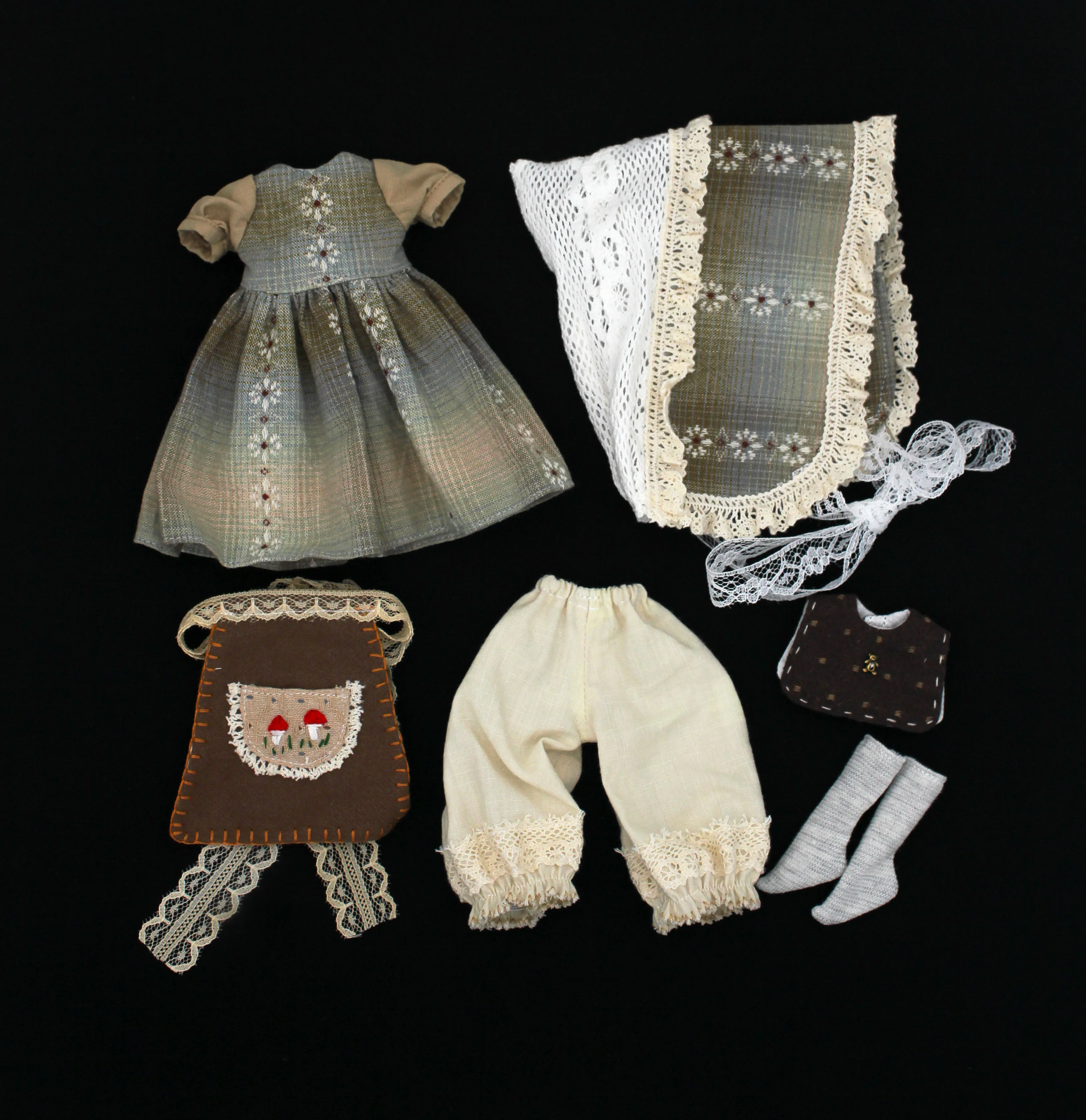 

2026 Dula Doll Clothes for Blythe Handmade mushroom multi-color apron set ob24 ob22 Diandian Azone Licca 1/6 Doll Accessories