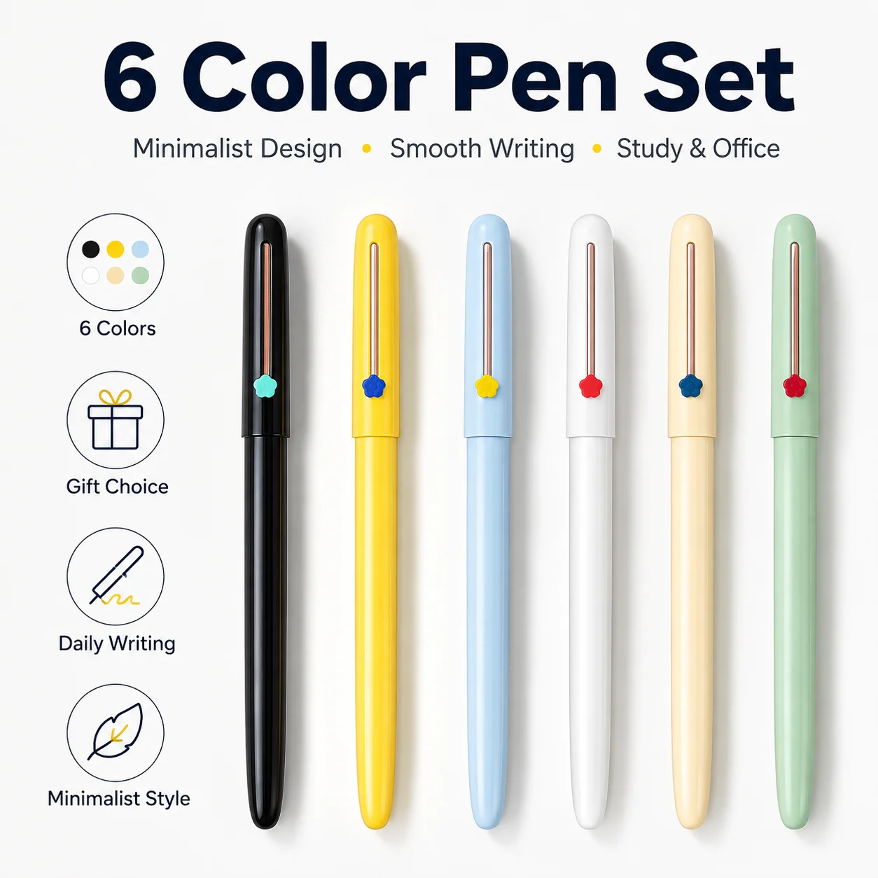 HERO 616 Nova Classic Fountain Pen Morandi Color 0.38mm EF Concealed Iridium Nib Compatible with 3.4mm Standard Ink Cartridges