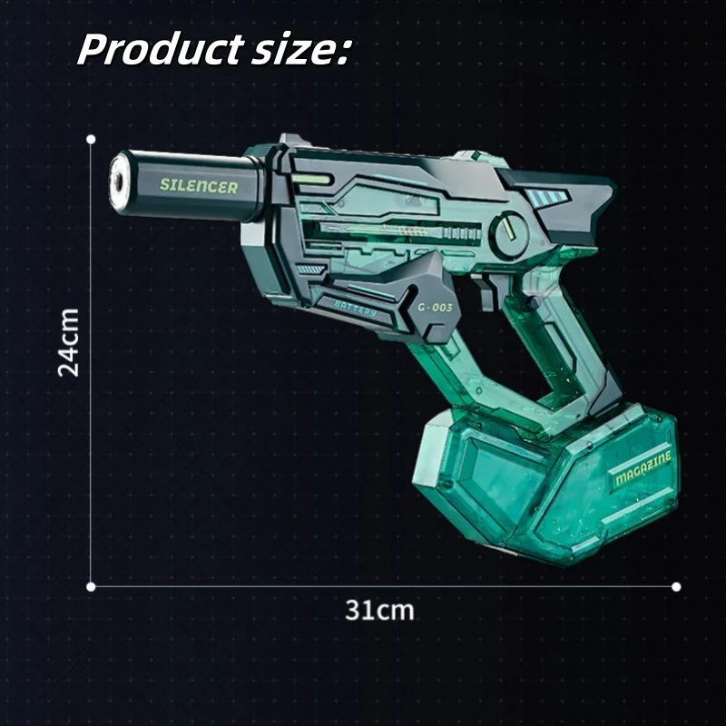 Electric Water Gun With Muzzle Light Auto Water Blaster Squirt Gun Long Range Outdoor Party Summer Water Pistol Game Toy
