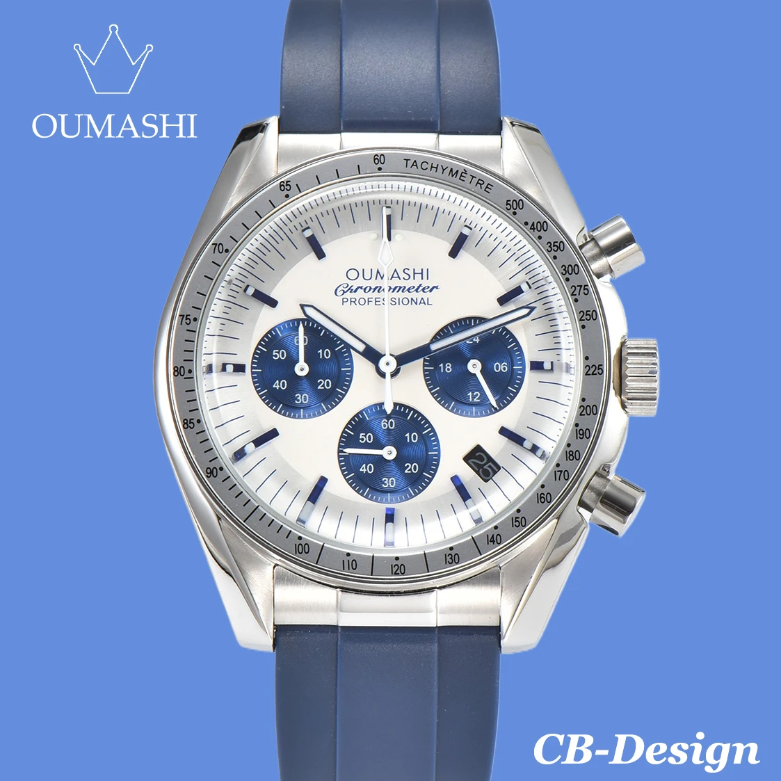 OUMASHI Design Automatic Calendar Men's Watch VK63  Movement Super Stylish Six Hands Sapphire Mirror Luxury Watch