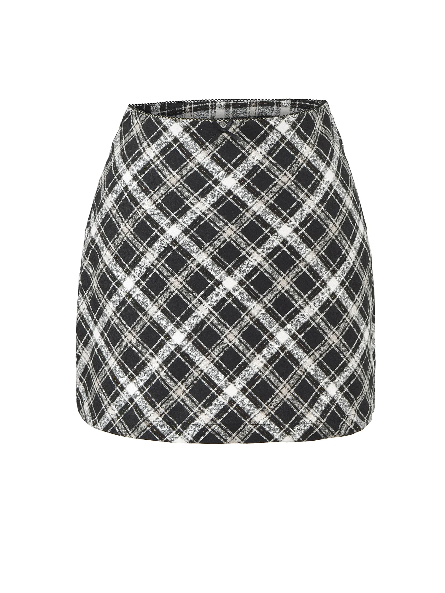 Falda acampanada a cuadros americana Retro para mujer Briti Sle previene la exposición Body una falda ort con nudo