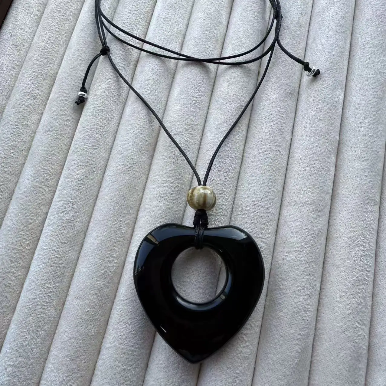 Geometric Irregular Black Long Pendant New Chinese Style High-end Feel Sweater Chain Individual Simple And Versatile Necklace