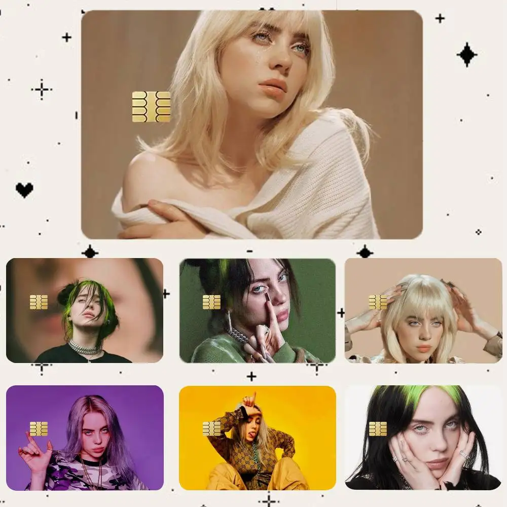 

B-Billie Eilish HD Waterproof Card Skins Protective Stickers for Credit Bank Game Cards
