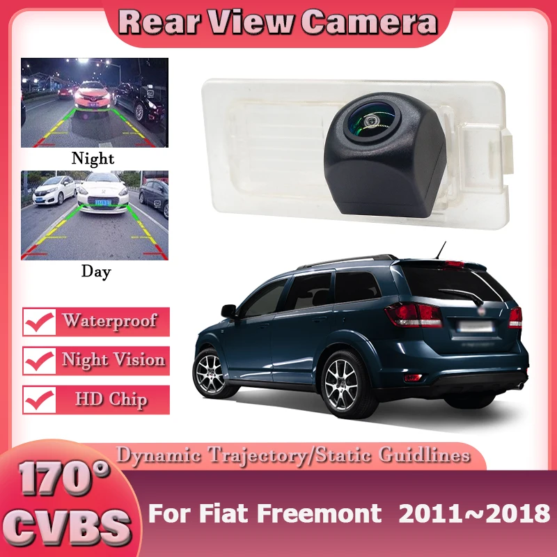 170° Starlight Night Vision Fish Eye Rear View Camera For Fiat Freemont  2011~2018 Reverse Parking Backup Camera HD CVBS
