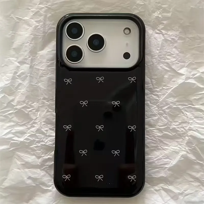 Cute Bowknot Glossy Soft Phone Case For iPhone 17 Air 16 15 