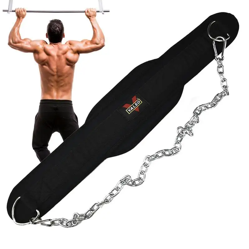 Weight Lifting Belt With Chain Barbell Piece Load-bearing Belt Fitness Weighted Pull Up Belt Gym Bodybuilding Dipping Belt