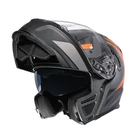 Casco de motocicleta de cara completa con doble visera, casco de motocicleta abatible Cyril con ranura Bluetooth para casco adulto aprobado por DOT