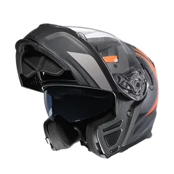 Modular Motorcycle Helmet with Dual Visor Men's Flip up Moto Helmets DOT Approved Women Full Face Folding Open Face Helmet