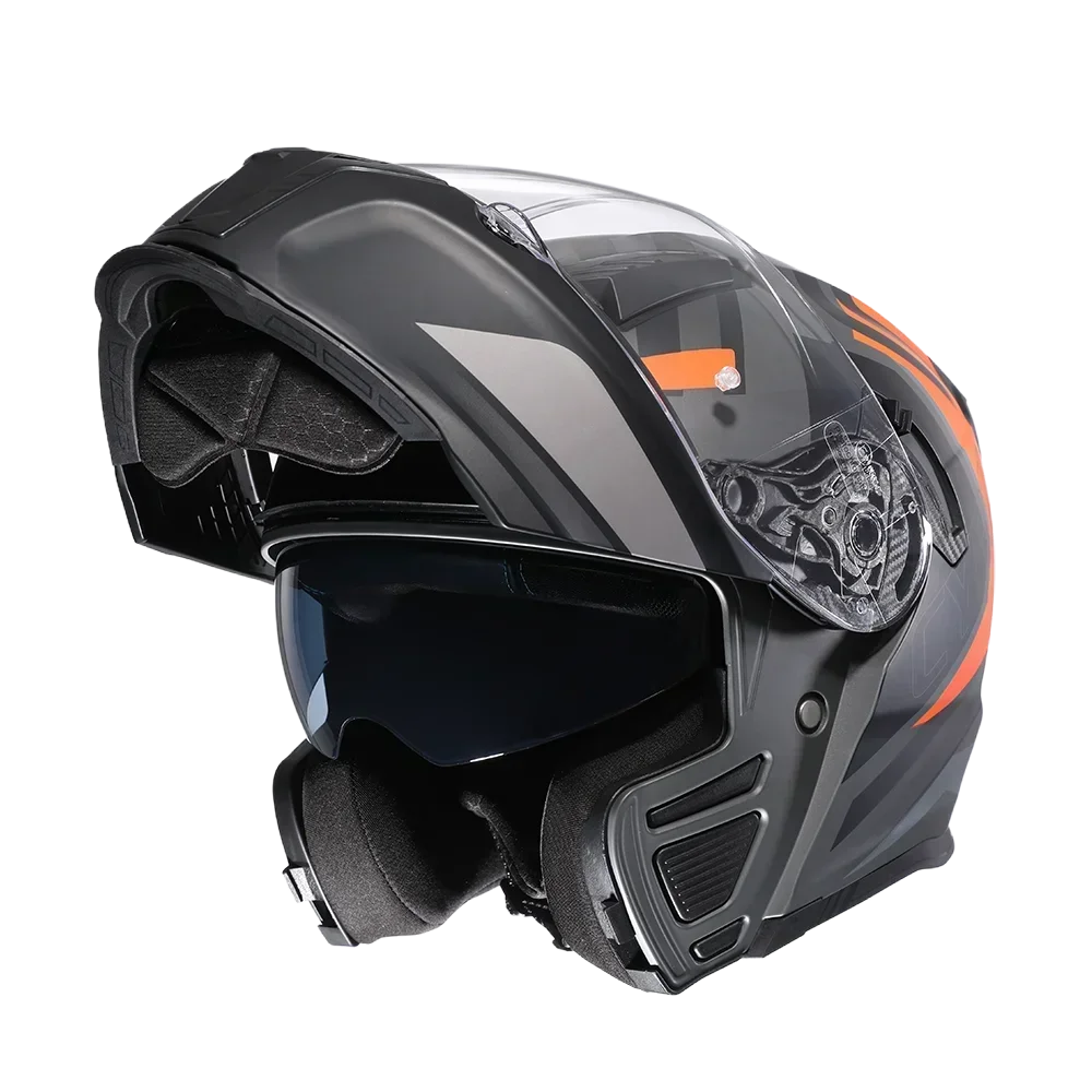 Full Face Motorcycle Helmet with Dual Visor Cyril Flip-up Motorcycle Helmet with Bluetooth Slot For Adult DOT Approved Helmet