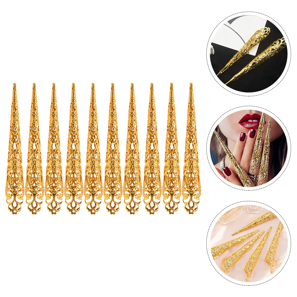 10 Pcs Fingernail Set Claws Fake Nails Toe Vampire Costume Dainty Jewelry Decor Make up Man