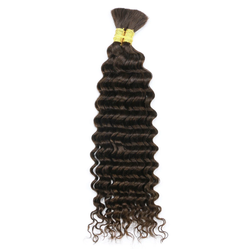 Menselijk vlechthaar Diepe golf Bulk menselijk haar 100g Geen inslag Menselijk haarbundels Micro menselijk vlechthaar voor Boho-vlechten