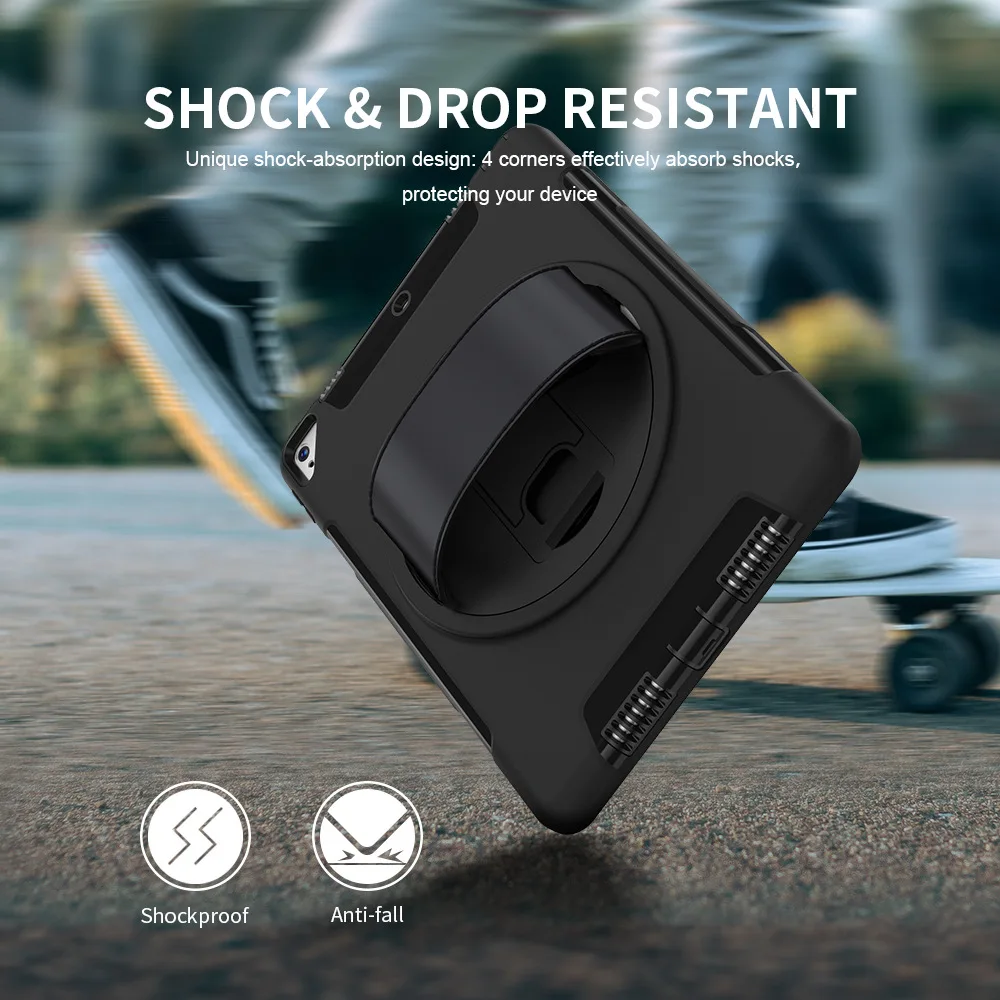 30pcs/lot Shockproof Case Stand Strap Tablet Cover For IPad Pro 10.5 2017 11 12.9 2018 2020 2021 for iPad Mini 6 Air 4 5 Cases