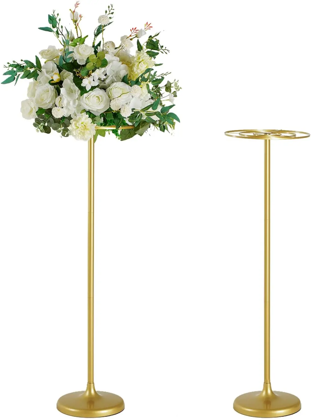 2 Pcs Tall Gold Metal Flower Stand 39.37