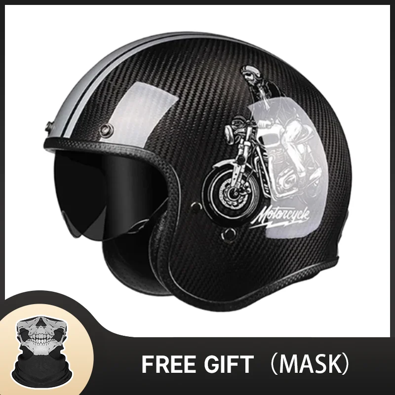 

Carbon Fiber Helmet Open Half Face Safety Motorbike Scooter Casco Moto Modular Capacetes Helmets Cascos Para Motos DOT