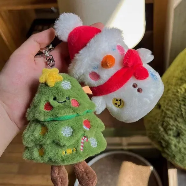 Cartoon Christmas Tree Snowman Pendant, Car Decoration Pendant, Plush Bag Pendant, New Christmas Home Decoration Birthday Gift