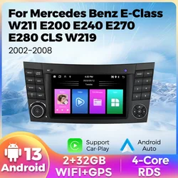 Android 13 Car Radio Wireless CarPlay GPS Navigation For Mercedes Benz E-class W211 E200 E220 E300 E350 E240 E280 CLS CLASS W219